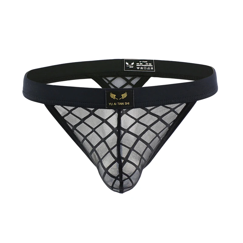 Мужские трусы джоки из сетчатой ткани белые стринги Тонги сексуальное нижнее