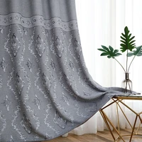2022 linen jacquard curtains simple chinese thick shading french finished custom curtains for living dining room bedroom