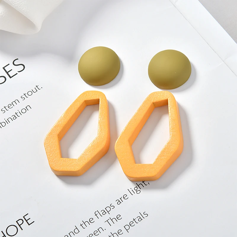 Осень и зима Античные деревянные геометрические серьги особой формы материал diy