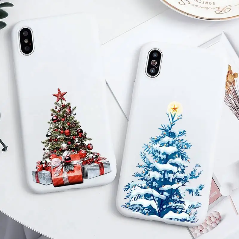

Christmas snowflake christmas tree Phone Case Candy Color for iPhone 6 6S 7 8 11 12 XS X SE 2020 XR mini pro Plus MAX funda