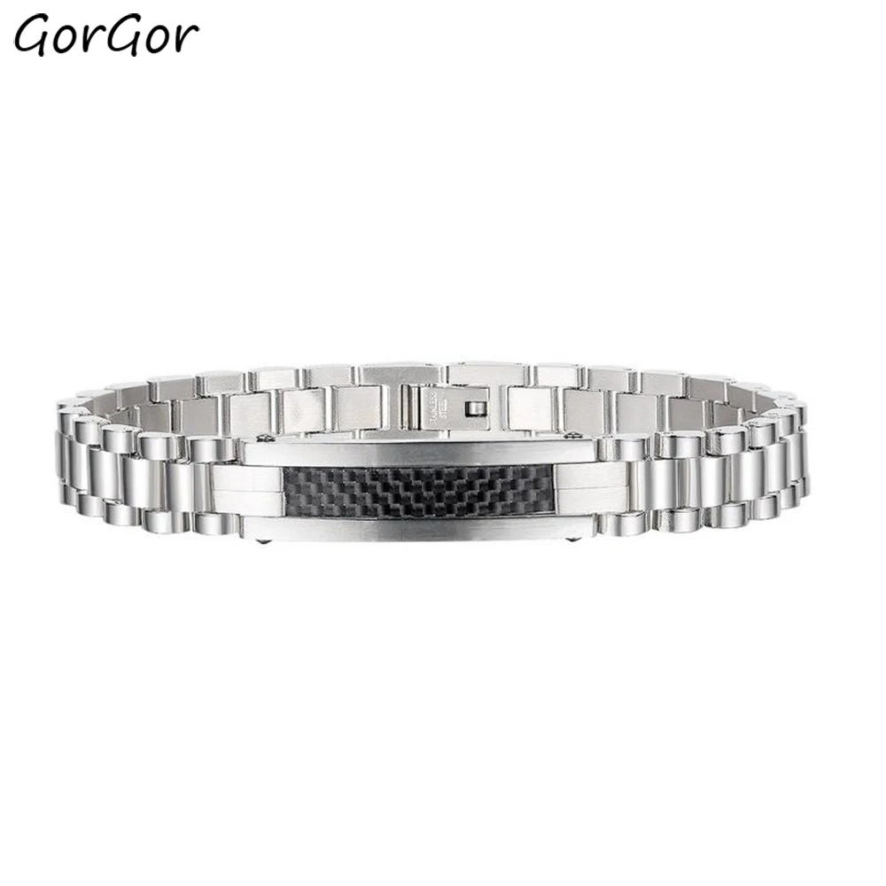 

Браслет-цепочка мужской из нержавеющей стали, серебряная, с регулируемым звеном, для мужа, парня, брата TS-1121