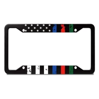 usa flag american flag license plate frame blue green and red stripe printed alumina car licence plate decor cover with 4 holes