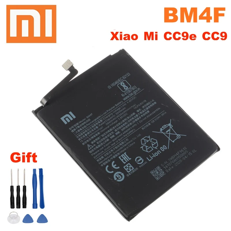 Оригинальный аккумулятор Xiao Mi A3 CC9e CC9 E BM4F 4030 мАч высококачественный Сменный для