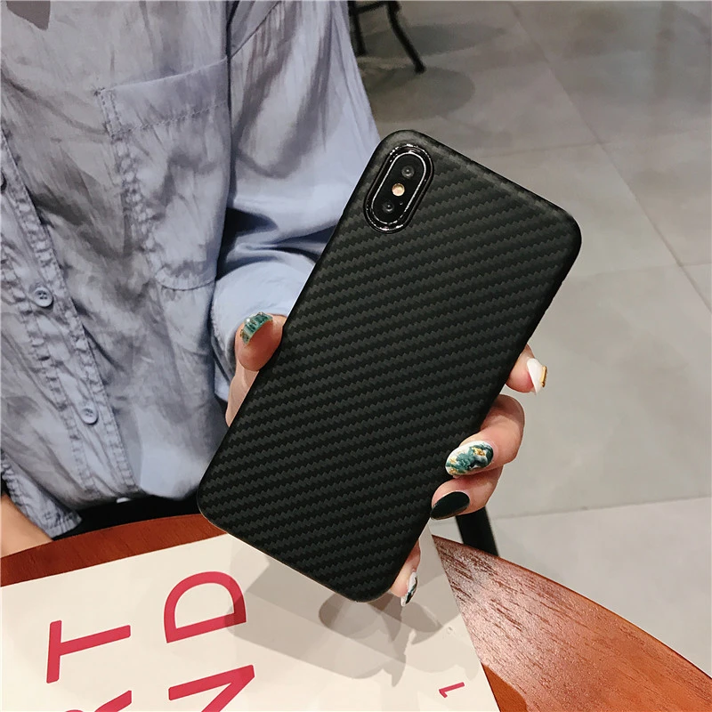 Чехол из углеродного волокна для iPhone XS Max X XR 8 7 Plus 5 5S SE 6 6S Чехол Мягкий чехол из ТПУ для Iphone 7 8 XS 11 Pro Max силиконовый чехол для телефона