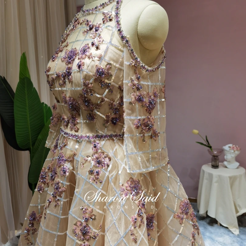 Блестящее вечернее платье цвета шампань Дубай с рукавами винтажные арабские