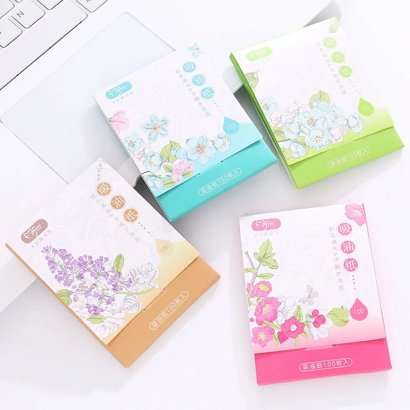 

100 Sheets/pack Protable Facial Absorbent Paper Oil Control Wipes Absorbing Sheet Matcha Oily Face Blotting Matting Tissue