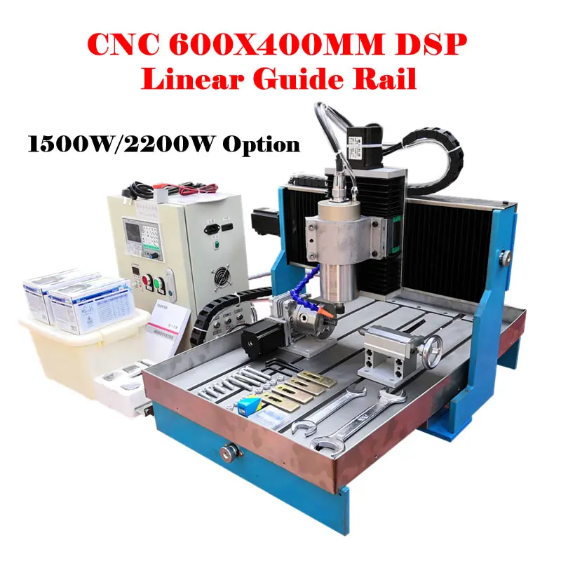 

DSP CNC 6040 Offline Router 600x400mm 4 Axis 2200W Double Spindles Linear Guide Rail Steel Table Aluminum Metal Engrave Machine