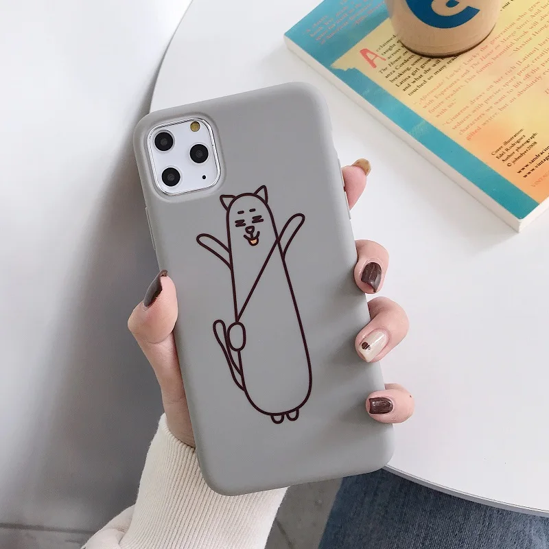 Cute stretch line bear phone case for iPhone 6 7 8Plus XR XS MAX 11Pro 11Promax TPU soft silicone back cover |
