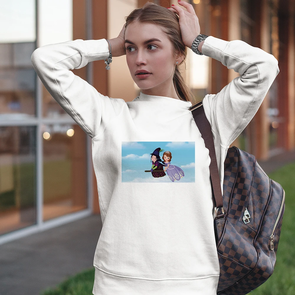 

Disney Cute Sofia and Witch Printed Cartoon Style Pullover Hoodie Y2k Fashion Streetweat Women Sweatshirt Korean Trend Ulzzang