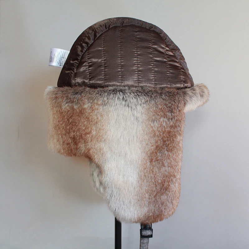 

Russian Trooper Trapper Hat Winter Bomber Hat Men Women Warm Faux Fur Hats with Ear Flaps