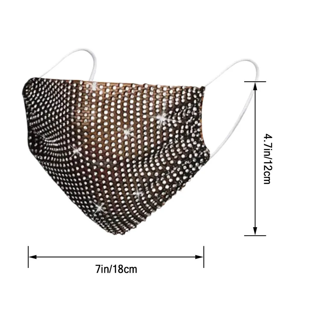 

Fast Shipping Fashion Unisex Summer Explosion Flash Diamond Metal Mask Jewelry masques faciaux Headband Mascarilla Mascherina