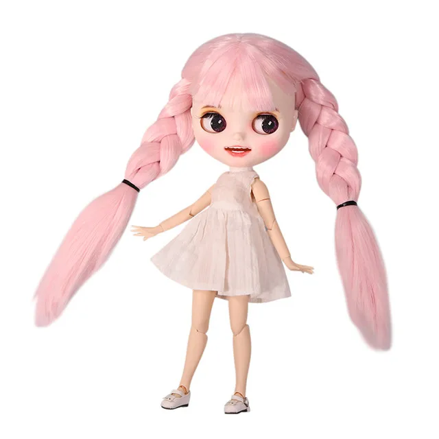 ICY factory blyth кукла на заказ кукла 1/6 bjd белая кожа суставное тело, новое матовое лицо открытый рот закрытые глаза - Цвет: E