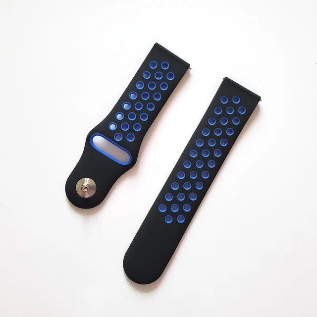 Black blue Силиконовая пряжка спортивный ремешок для HUAWEI WATCH GT 2 46 мм 42 мм/GT Active/HONOR волшебный браслет ремешок для часов GT2 аксессуары - Цвет: Black blue