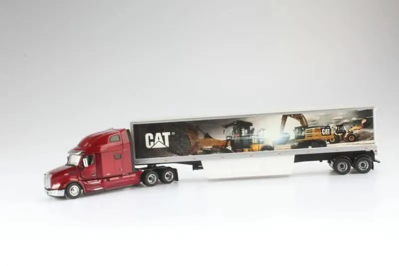 Кота Peterbilt 579 кабина день W/кошка росписи прицепы 1:50 Масштаб металлические модели