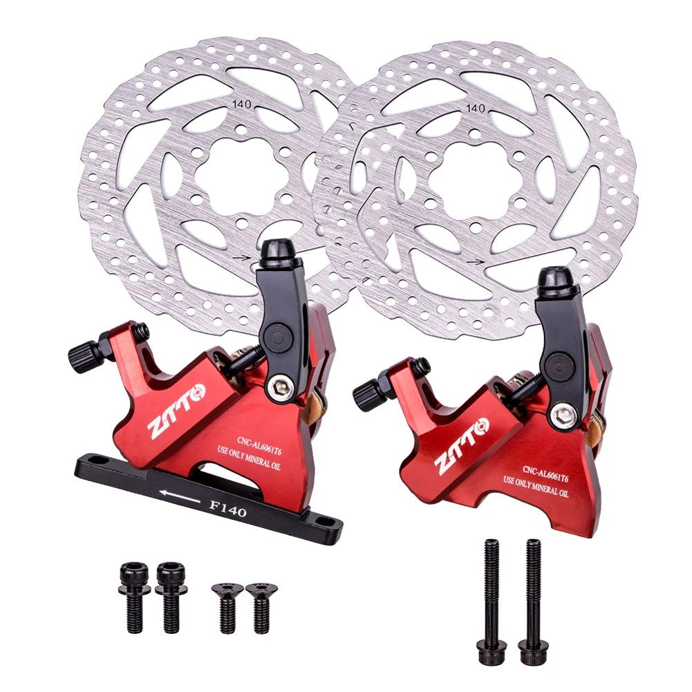 

MTB Bike Disc Brake Kit Aluminum Alloy 140MM Calipers Rotor Set BMX Scooter CNC Front Rear Brake Calipers Mountain Bicycle Parts
