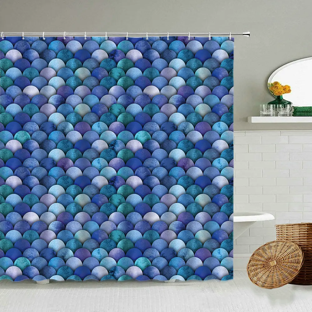 Цветная бесшовная текстурная занавеска для душа в виде рыбьей чешуи Волшебный