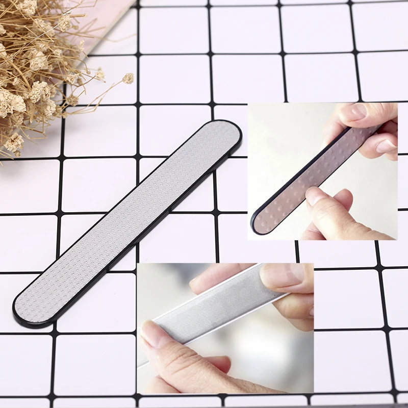 

1pcs Professional Nail File Double Sided Stainless Steel Nail Sanding Polishing Grinding Nail Art Manicure Beauty Tools