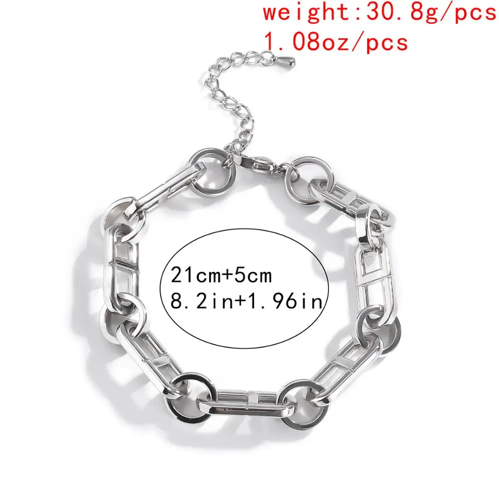 

Lacteo Exaggerated Double U Shaped Bangle Bracelet Jewelry for Women Steampunk Chunky Chain Bracelet Statement for Women and Men