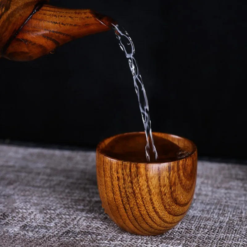 

1 Pcs Wooden Tea Japanese Style Heat Resistant Tea Infuser Pot With Wood Cover Tea Puer Kettle Coffee Cup Kitchen Accessories