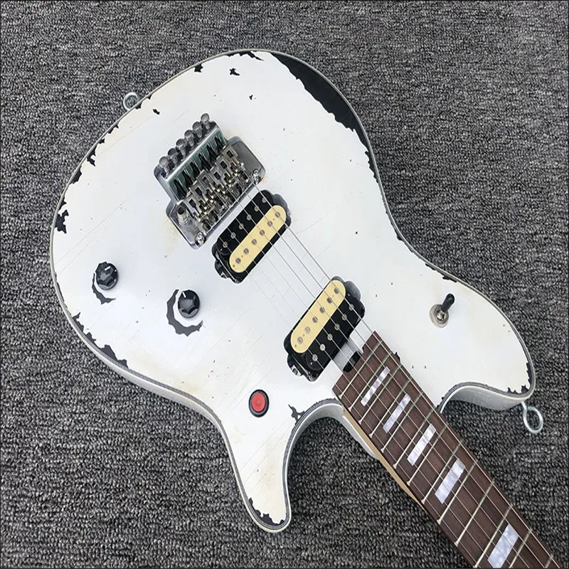 

NEW! Factory sell like hot cakes electric guitar vintage old white electric guitar FR bridge free shipping