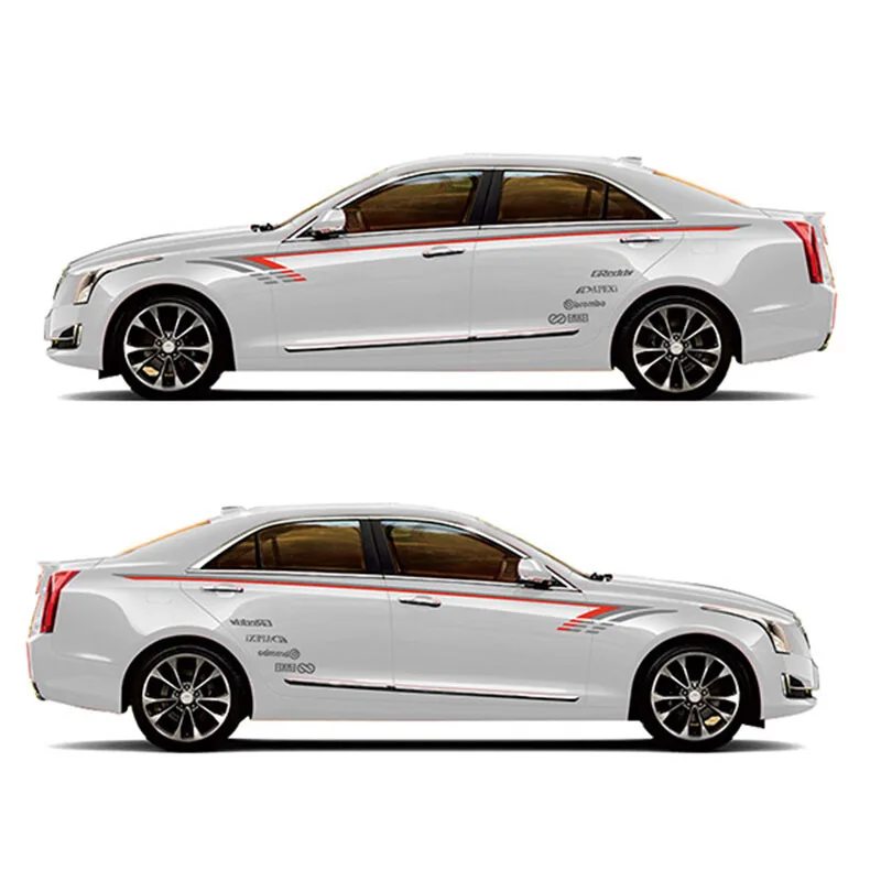 

Автомобильный Стайлинг, Спортивная Автомобильная наклейка для Cadillac ATS ATS-V, наружная Боковая дверь, наклейка, автомобильная виниловая пленка...