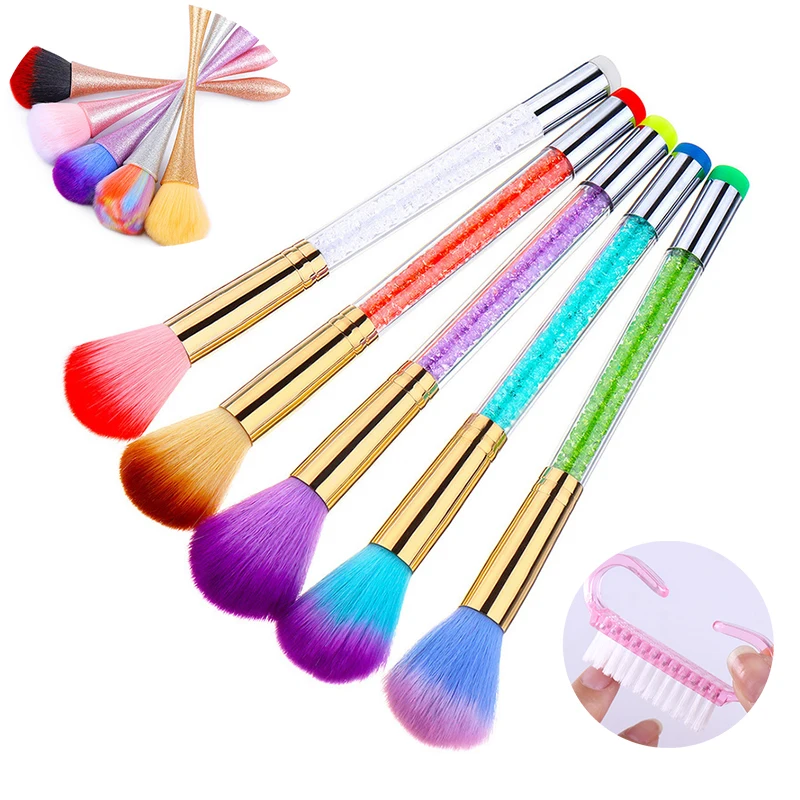 1 шт. щетка для очистки ногтей педикюра акриловый УФ гель удаления пыли