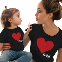 2020 summer family look matching clothes mommy and me tshirt cute mother and daughter printing tshirt kids baby girl boy clothes