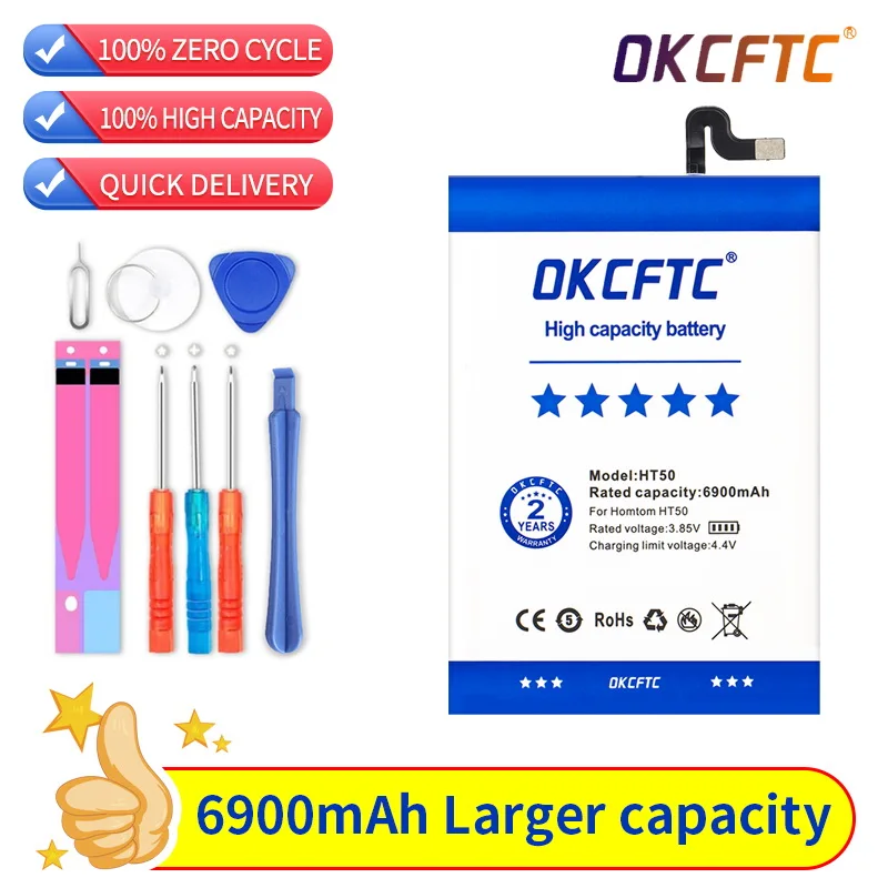 

Battery Replacement 5.5inch 6900mAh Backup Batteries Replacement For HOMTOM HT50 Smart Phone