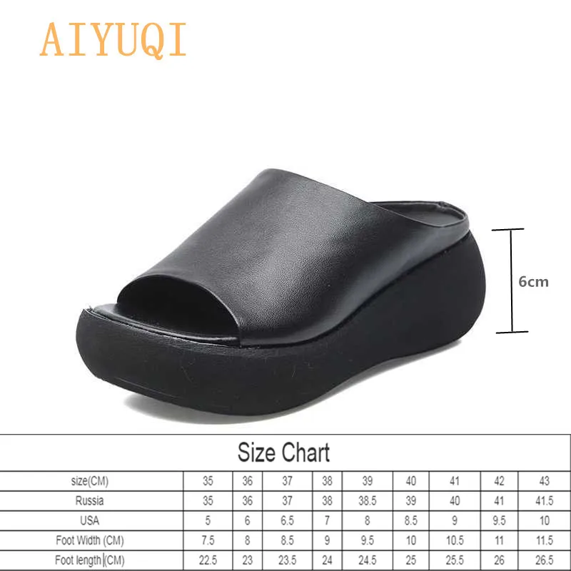 AIYUQI/женские шлепанцы на платформе Новинка 2020 года женские сандалии из 100%