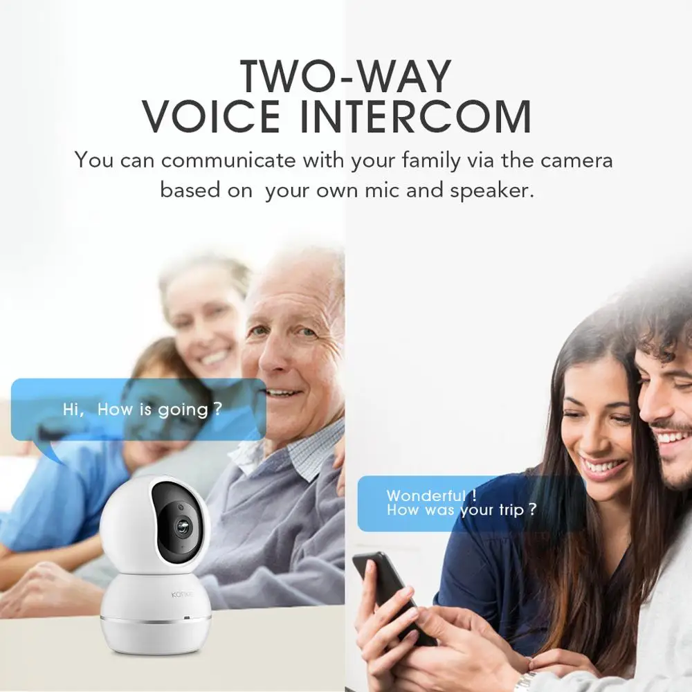 Konke HD 1080P IP камера безопасности WiFi Беспроводная CCTV наблюдения ИК Ночное Видение P2P