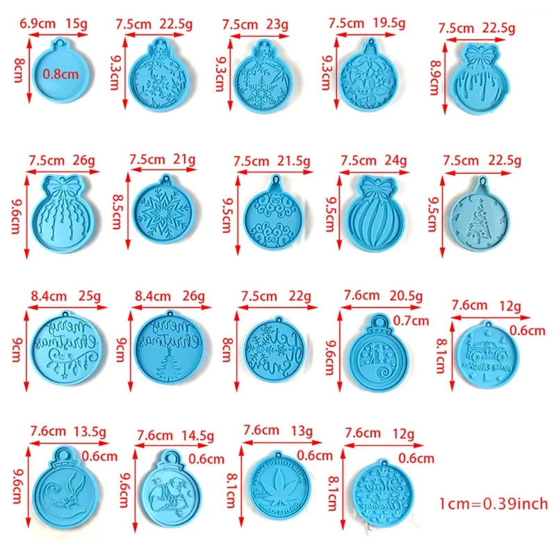 

9/10 Pcs Christmas Ball Keychain Epoxy Resin Mold Xmas Pendants Ornaments Silicone Mould DIY Craft Jewelry Casting Tool
