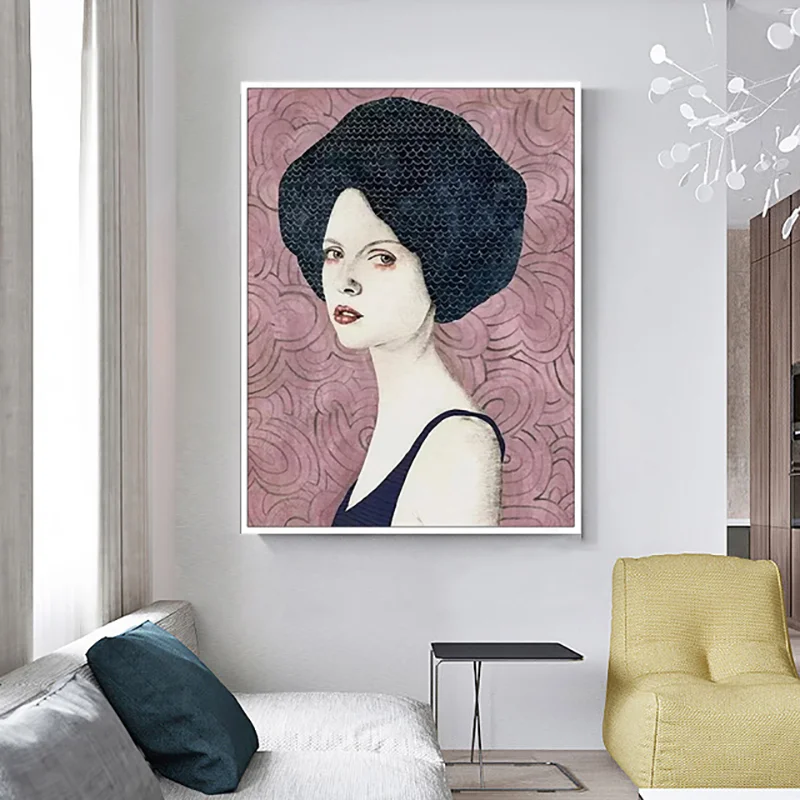 Домашний декор скандинавский стиль абстрактная девушка принты настенная