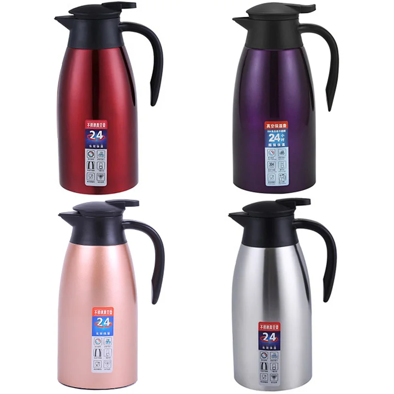 

New 304 Stainless Steel 2L Thermal Flask Vacuum Insulated Water Pot Coffee Tea Milk Jug Thermal Pitcher for Home And Office