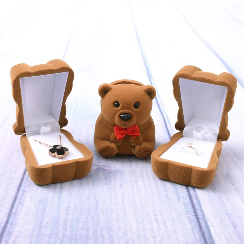 

2021 HEARTART Fashion Cartoon Storage Box Jewelry Packaging Jewelry Box Bear Ring Earring Box Factory Wholesale Direct Sales