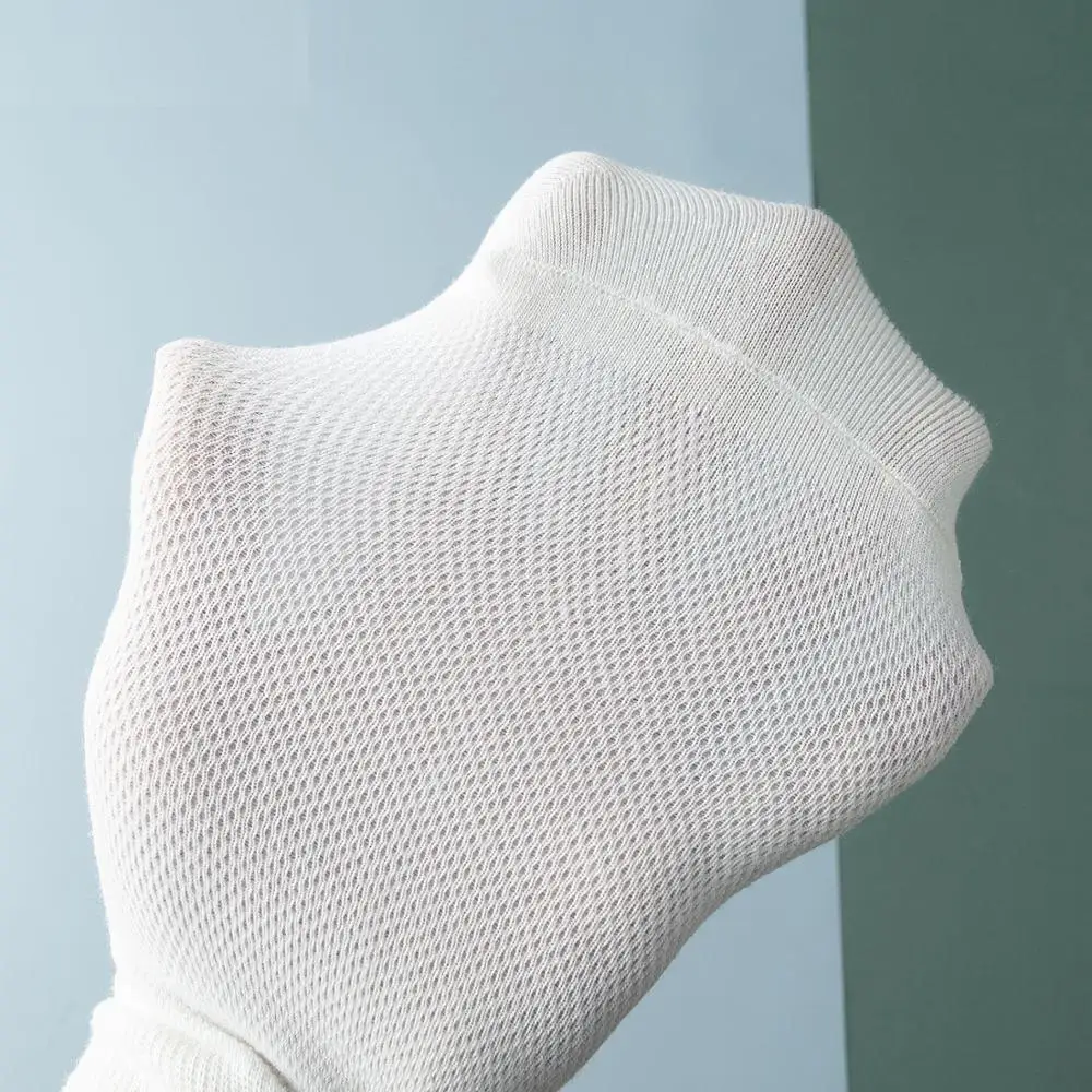 20pcs - 10pairs/lot Solid Mesh Women's Short Socks Ankle Socks Women | Spring Summer Breathable Thin Boat Socks image 5