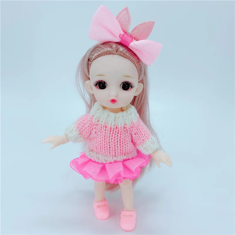 

BJD doll 17 cm cute princess girl toy pendant woolen clothes suit doll girl toy girl birthday gift educational toy