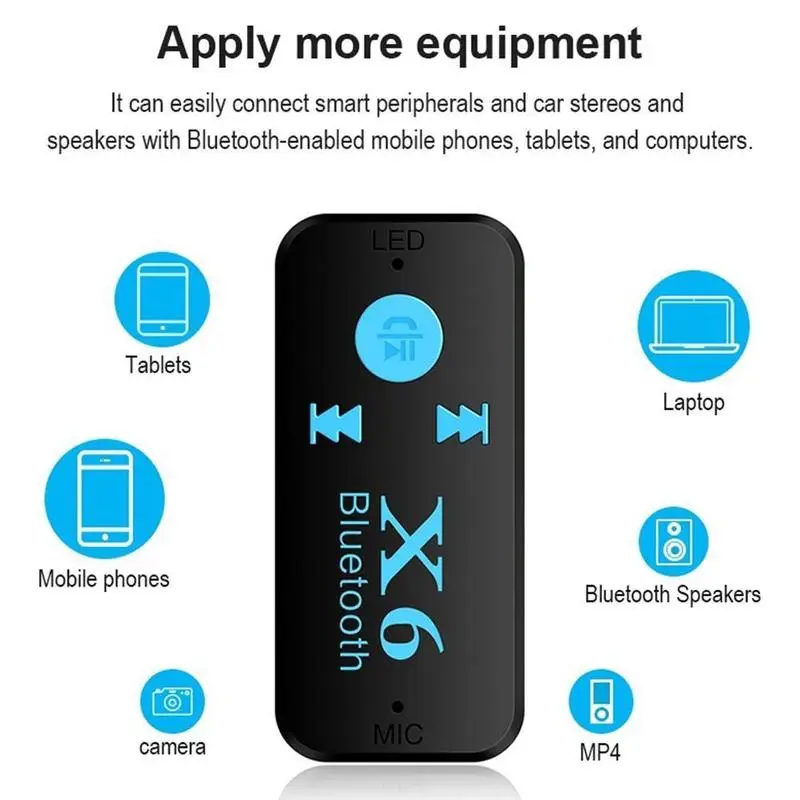 3 in 1 Wireless Bluetooth 4.0 Adapter USB Receiver 3.5mm Audio Jack Converter TF Card Reader MIC Call Support For Car Speaker X6 | Мобильные