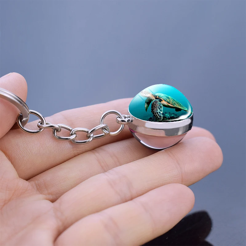 Брелок для ключей с рисунком в виде черепахи|Брелоки| |