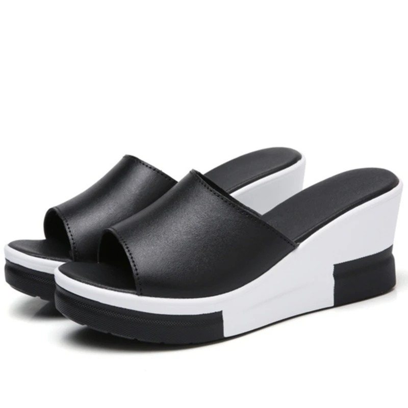 

2021 Female Slippers Summer Fashion Wear Room With All-match Muffin Bottom Slope Sexy Thick Soled Sandals Tide Shoes Woman