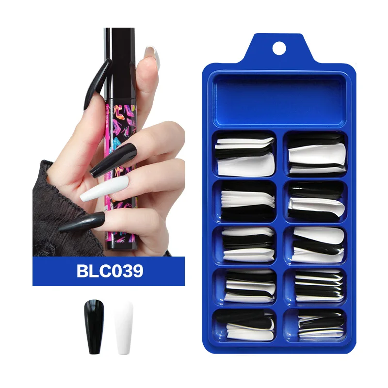 100 шт./компл. полное покрытие Длинные накладные ногти балерины гроб квадратные
