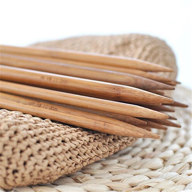 

Natural Bamboo Double Pointed Knitting Needles Coffee 36cm long DIY Handle Home Weave Yarn Crafts Tools,4 Sets(4Pcs per set)