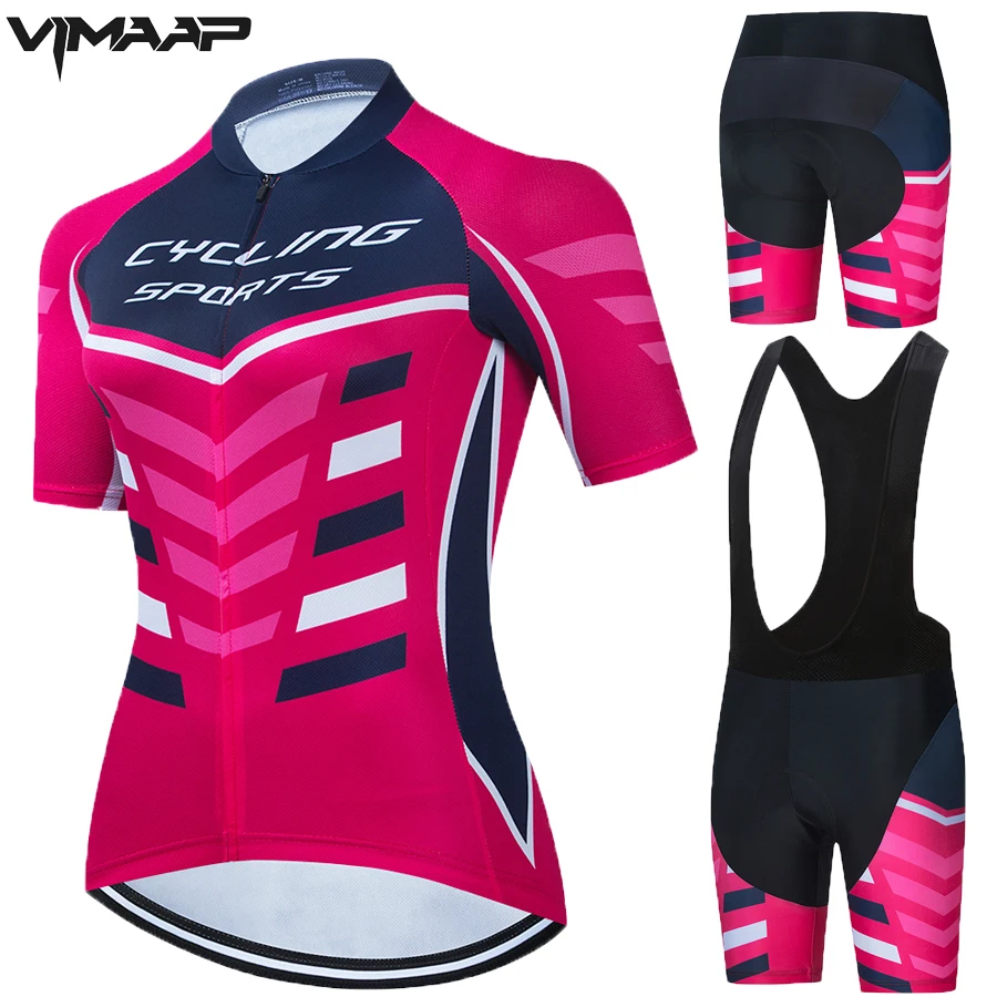 

2021 Women Short Sleeve Cycling Jersey Set MTB Cycling Clothing Road Mountain Bike Clothes Pro Team Triathlon Uniform Breathable
