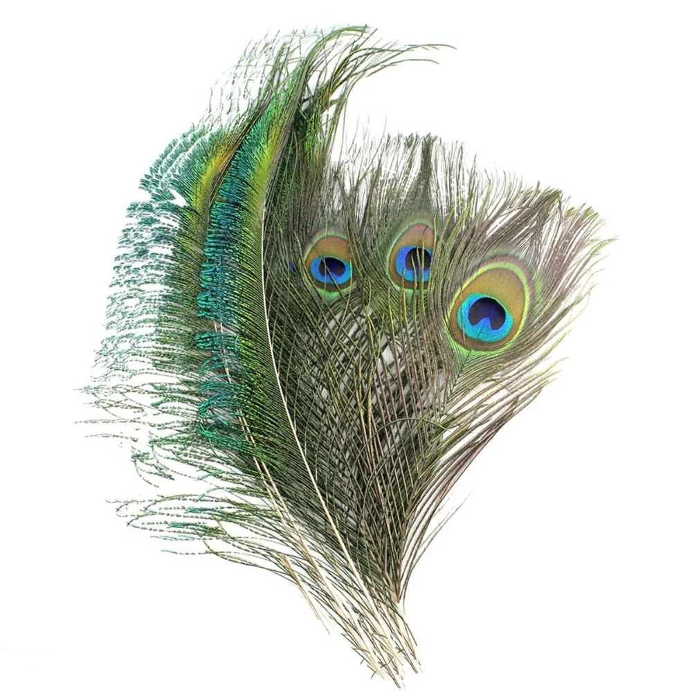 

10Pcs Peacock Feathers 10-12inch and 10Pcs Peacocks Sword 12-15inch for DIY natural Feathers For crafts home wedding decoration