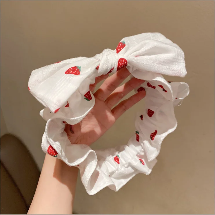 

Girls Embroidery Strawberry Lace Headbands Hair Accessories Elastic Broad-Border Butterfly women Headbands