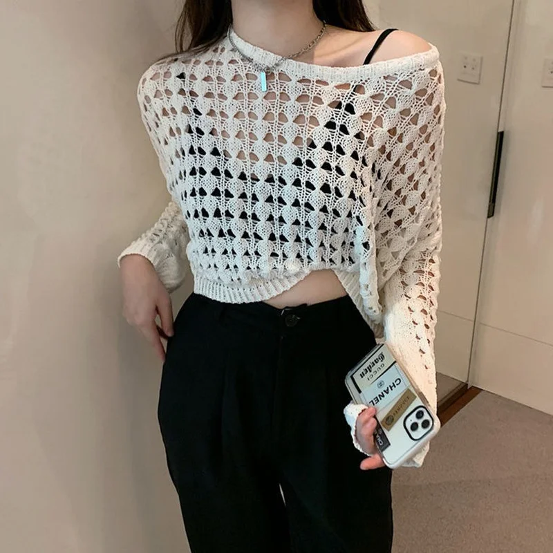 Пуловер Tonngirls женский с вырезами пикантная простая уличная одежда круглым