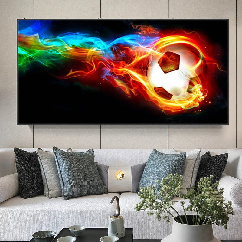 Постеры и принты для футбола абстрактная цветная печать на холсте с принтом в