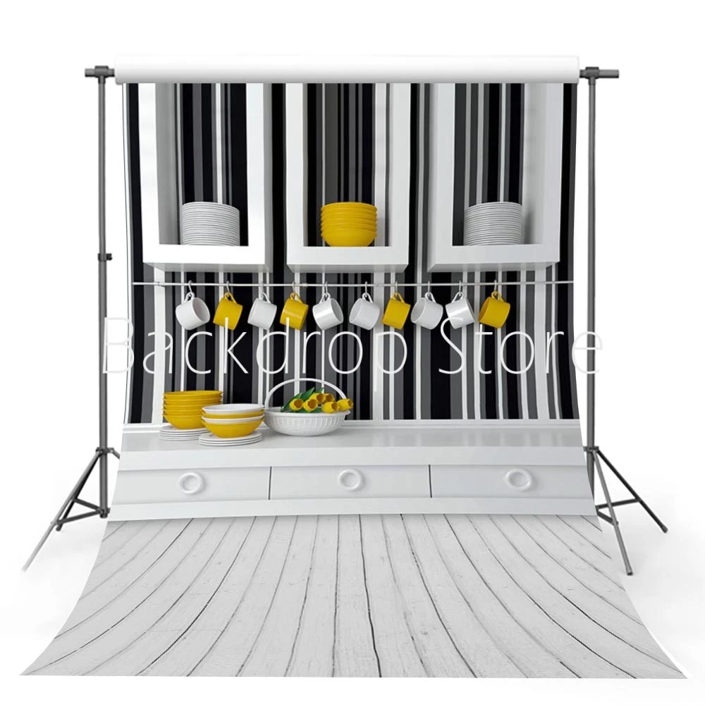 Фотофоны Avezano кухонная плита шкаф деревянный пол фоны фотостудия фотосессия