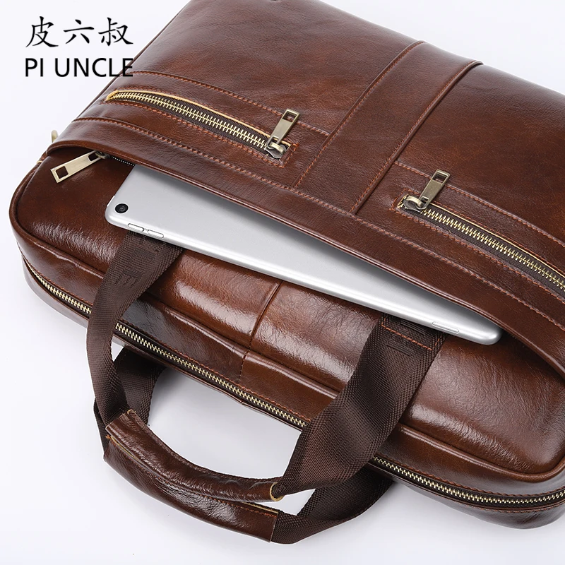 2019 новый мужской кожаный портфель модная сумка ретро деловая папка Повседневная