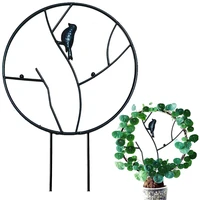metal round climbing frame flower pot bracket support plant stand indoor outdoor rust proof garden tool