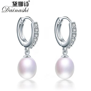 Женские серьги-подвески Dainashi, серьги из 100% натурального пресноводного жемчуга, из стерлингового серебра 925 пробы